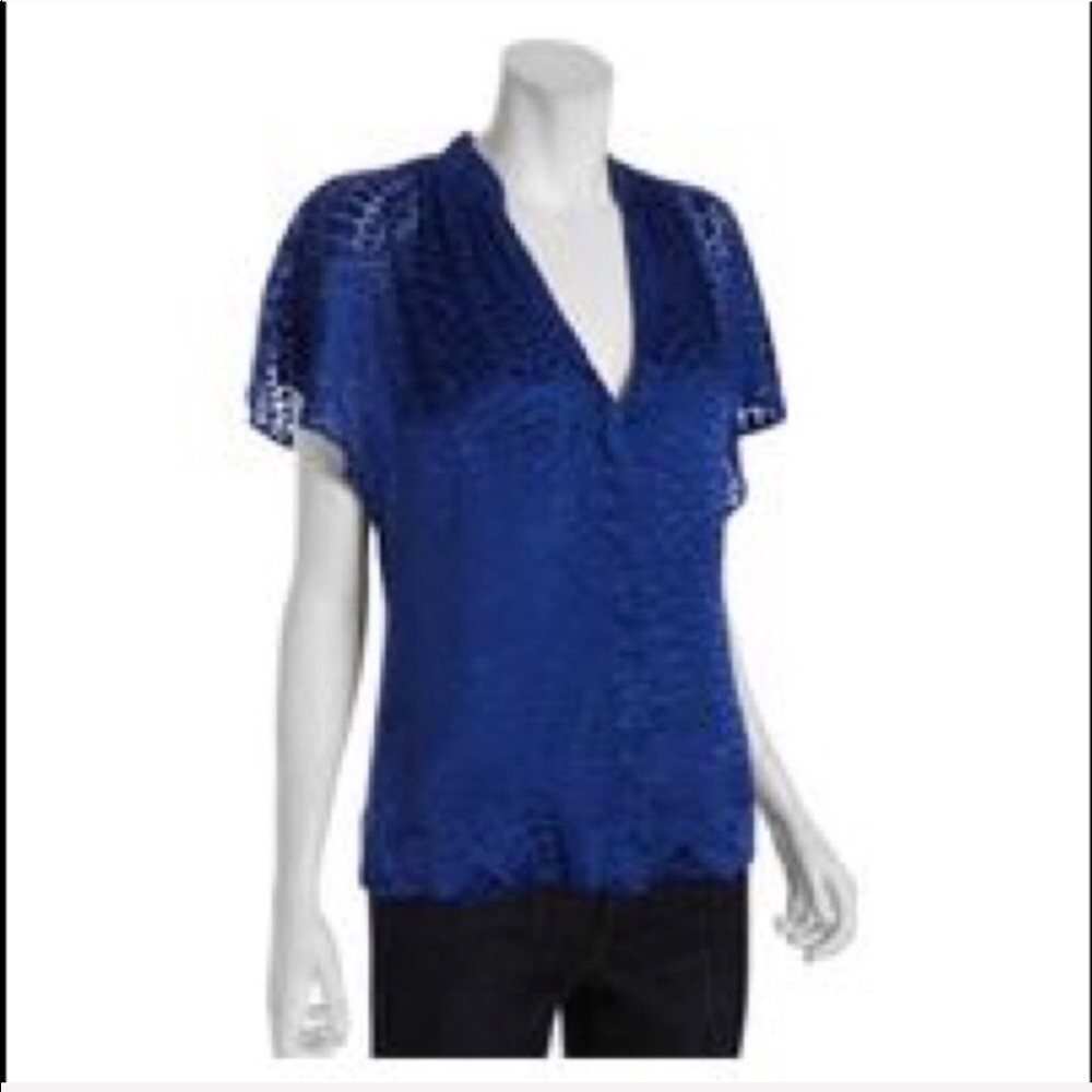 BCBGMaxAzria | Silk Jacquard Blouse croc print